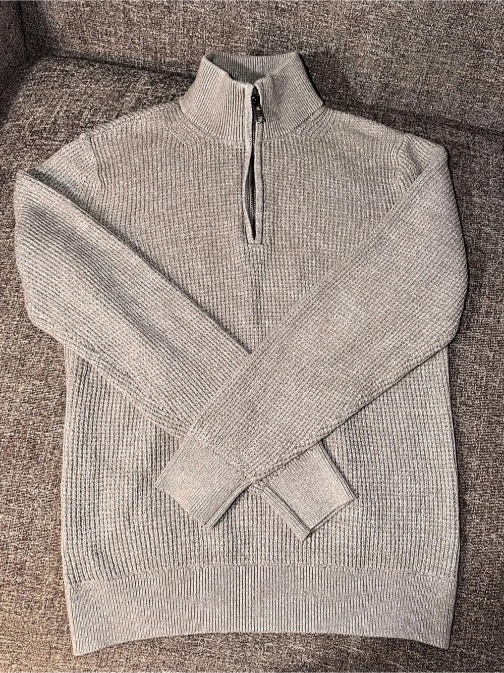 Gap Half-Zip Waffle Sweater Gray Small